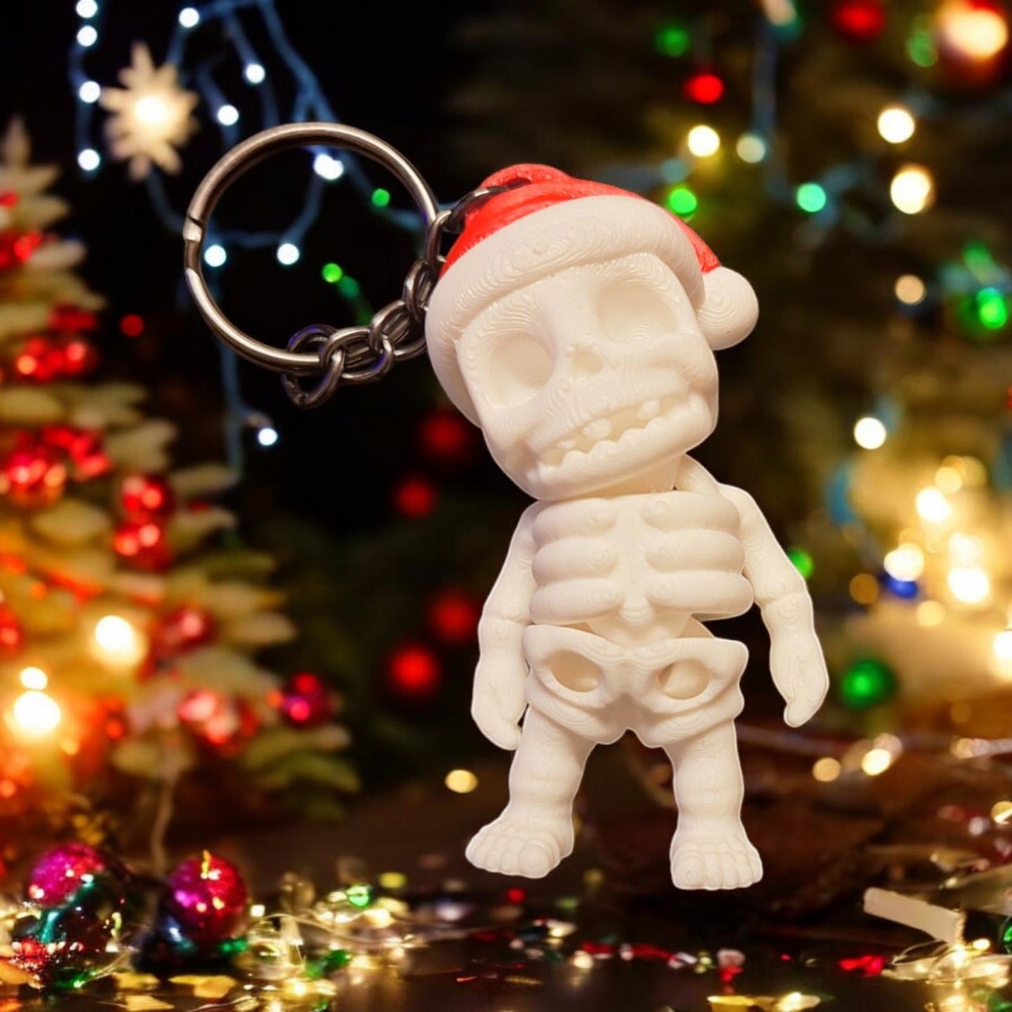 Cute tiny santa skeleton