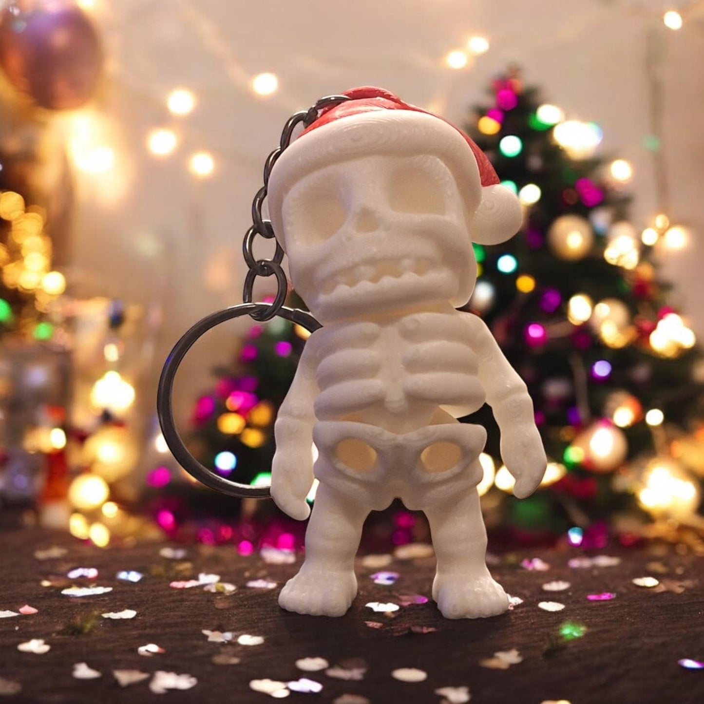 Cute tiny santa skeleton