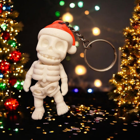 Cute tiny santa skeleton