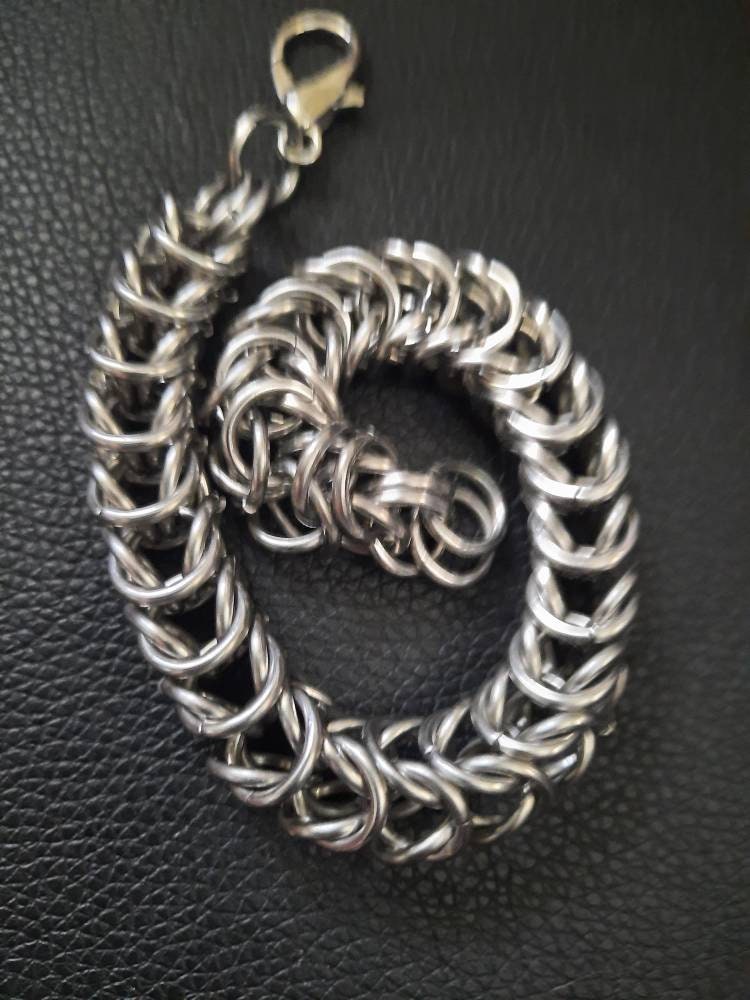 Hand Crafted Stainless Steel Byzantine bracelet