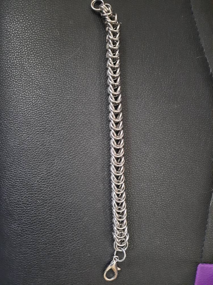 Hand Crafted Stainless Steel Byzantine bracelet