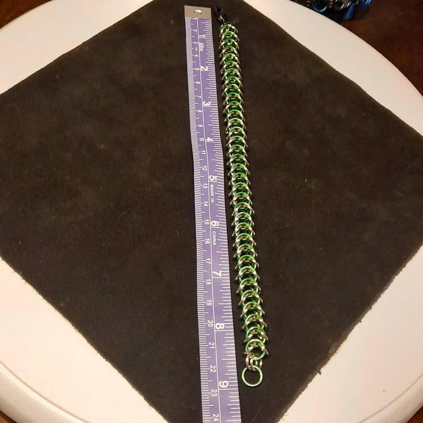 Packer themed byzantine woven bracelet